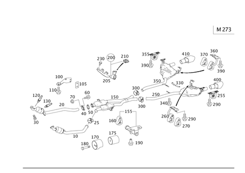 Exhaust System Used on Eight-Cylinder Gasoline Vehicles for 2009 Mercedes-Benz GL550 #0