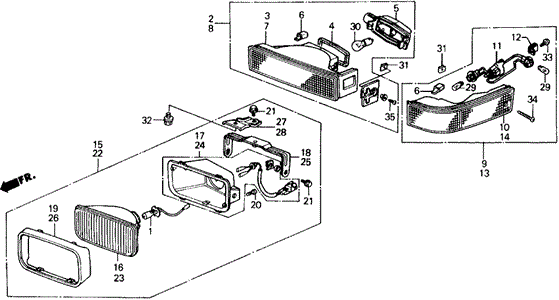 Front Combination Light ('88-'89) for 1988 Honda Prelude #0