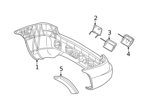 Bumper & Components - Rear for 1999 Mercedes-Benz ML430 #0