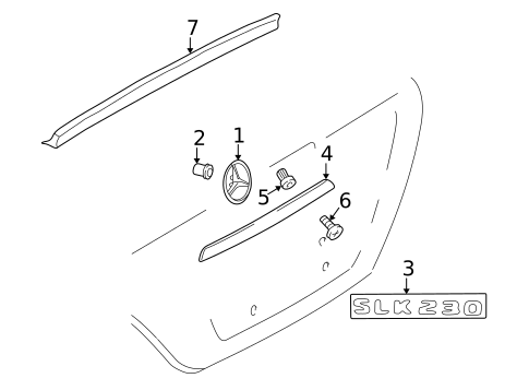Exterior Trim - Trunk for 2002 Mercedes-Benz SLK230 #0