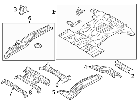 Rear Floor & Rails for 2011 Lincoln MKX #0