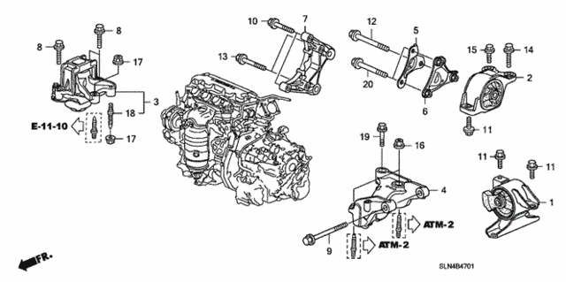 Engine Mounts (AT) for 2007 Honda Fit #0