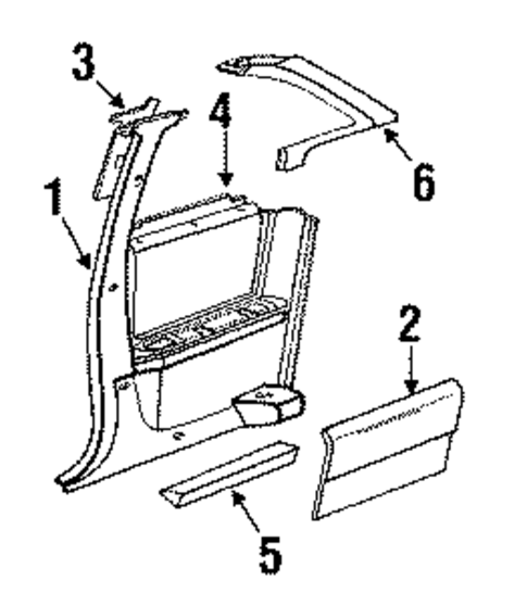 Interior Trim - Quarter Panels for 1992 Oldsmobile Cutlass Supreme #0