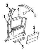 10161730 - Body: Quarter Pillar Trim for Oldsmobile: Cutlass Supreme Image