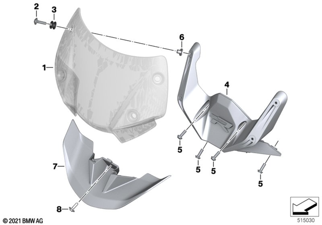 46638394311 - Frame and Mounting Parts: Sport Windscreen -  for BMW-Motorrad Image