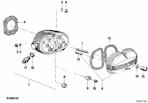 Cylinder Head with Cover for 1985 BMW-Motorrad R 100 CS #0