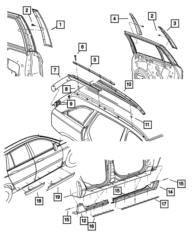 4894435AC - Exterior Ornamentation: B Pillar Applique, Left for Mopar Image