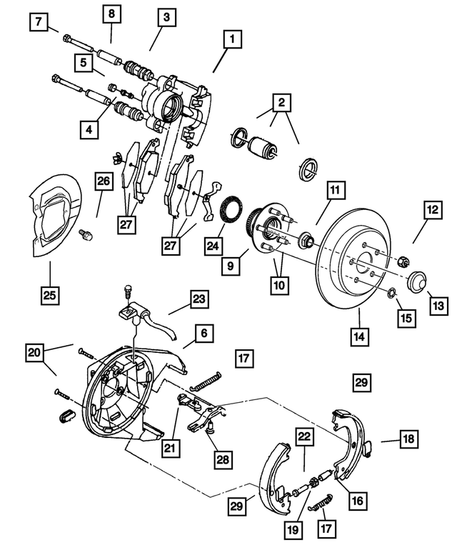 5083159AA - Service Brakes: Disc Brake Caliper, Left for Mopar Image