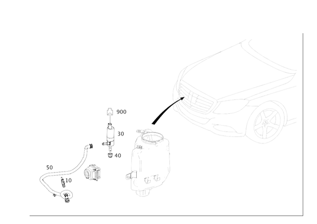 165454626 - Windshield Washer, Emergency Equipmt: Receptacle Housing for Mercedes-Benz Image image