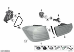 63217313039 - Lighting: Rear Light in the Side Panel, Left for BMW: 320i, 320iX, 328d, 328dX, 328i, 328iX, 335i, 335iX, Hybrid 3, M3 Image image
