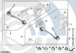 31122339998 - Front Axle: Repair Kit, Wishbone, Right for BMW Image