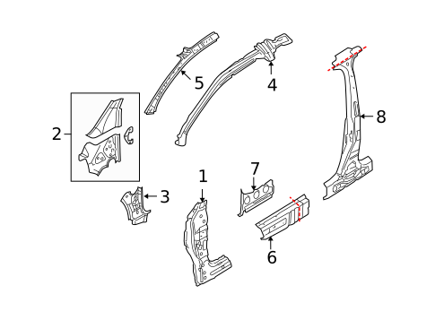 Hinge Pillar for 2006 Volkswagen GTI #1