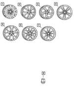 68630135AA - : Aluminum Wheel, Front Or Rear for Mopar Image