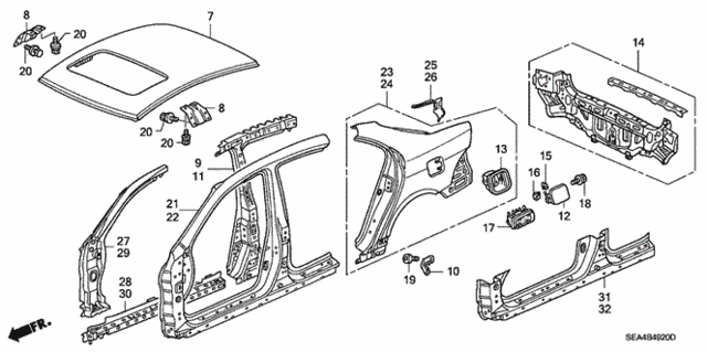 Outer Panel - Rear Panel (Plasma Style Panel) for 2004 Acura TSX #0