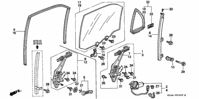 Rear Door Windows for 2000 Honda Civic #0