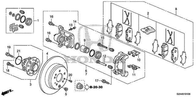 Rear Brake for 2012 Honda Pilot #0