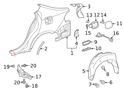 Quarter Panel & Components for 2022 Lexus IS300 #0