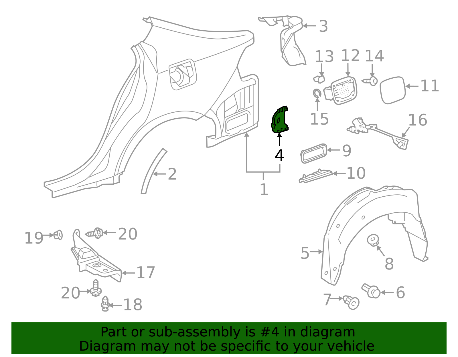 2017-2020 Lexus Quarter Panel Reinforcement 65565-53020 | OEM Parts Online