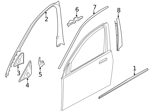 Exterior Trim - Front Door for 2012 BMW 740Li #1