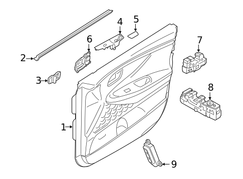 Interior Trim - Front Door for 2020 Hyundai Santa Fe #0