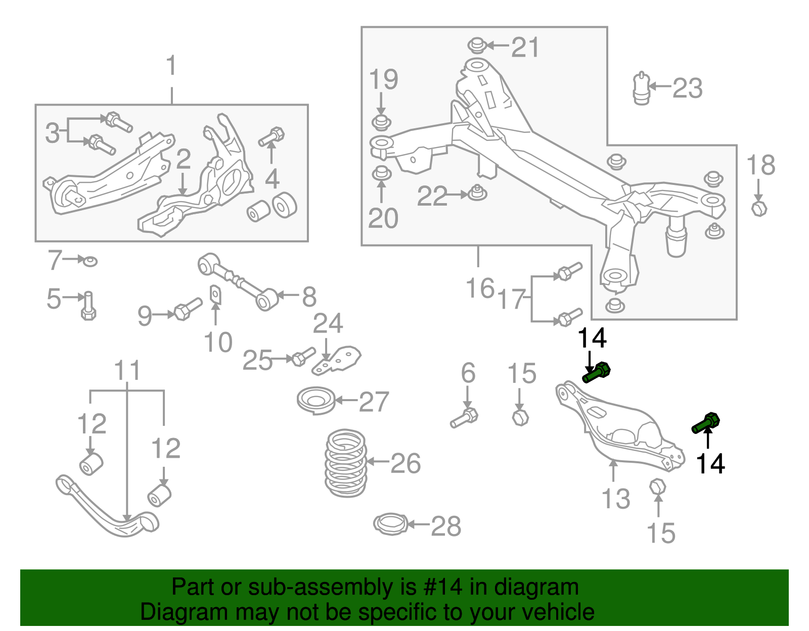 2009-2013 Mazda 6 Suspension Cross-Member Bolt 9XF0-65-469L