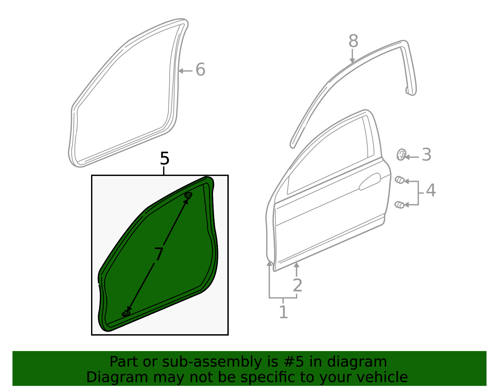 Genuine Honda Weatherstrip For Right Front Door – Fits Integra 3D (DC5) | Part #72310-S6M-003