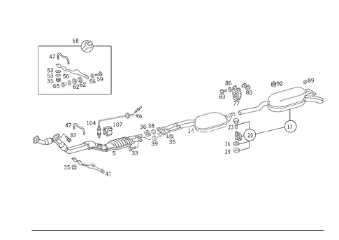 Exhaust System Used on Six-Cylinder Gasoline Vehicles for 1993 Mercedes-Benz 300CE #0