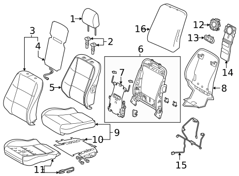Driver Seat Components for 2018 Lexus ES350 #0