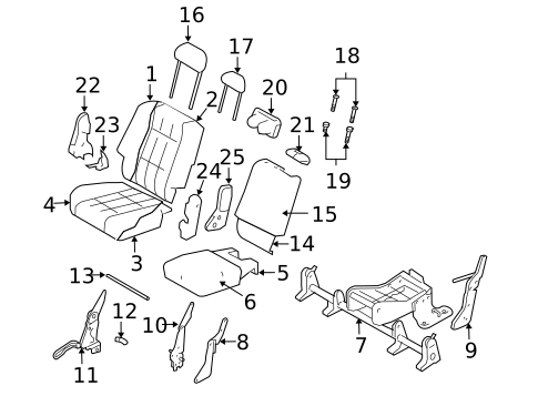 Rear Seat Components for 2005 Dodge Durango #0