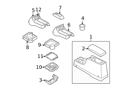 Center Console for 2000 Nissan Xterra #0