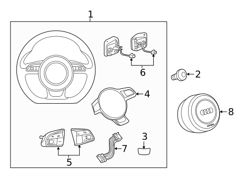 Steering Wheel & Trim for 2017 Audi A7 Quattro #1
