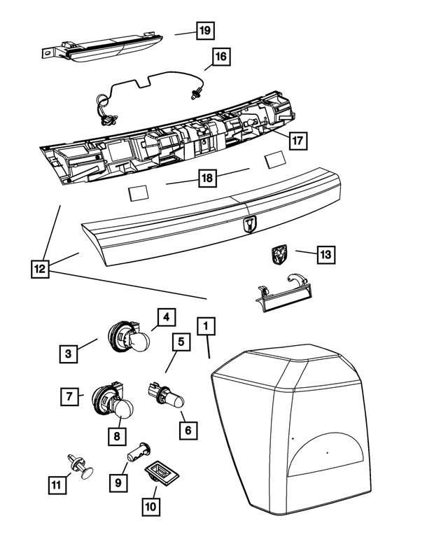 ZG79CB6AG - : Liftgate Handle, Power Door Lock for Mopar Image