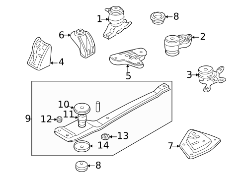 Engine & Trans Mounting for 2001 Mazda Tribute #0