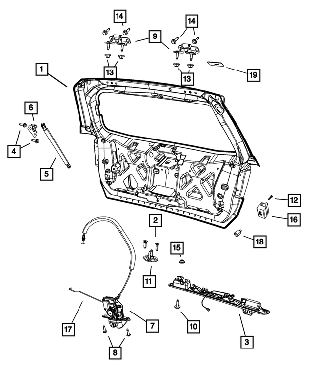 68078115AB - Doors, Door Mirrors and Related Parts: Liftgate Handle for Mopar Image
