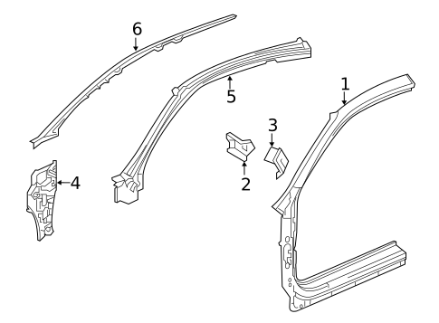Hinge Pillar for 2019 Honda Civic #1