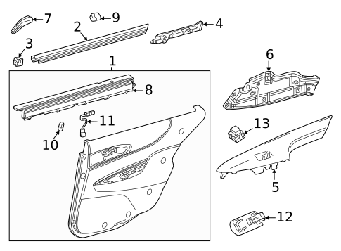 Interior Trim - Rear Door for 2025 Toyota Mirai #0