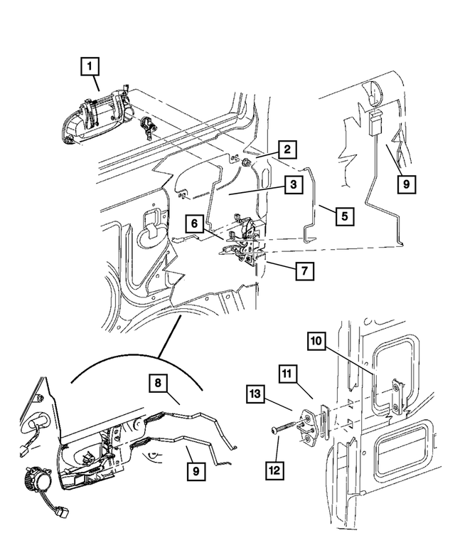 55362311AA - Doors and Related Parts: Door Latch Link, Left for Mopar Image