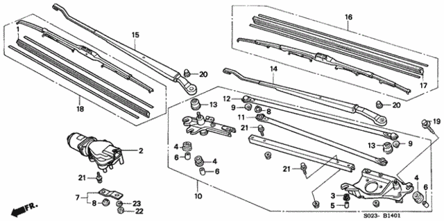 Front Windshield Wiper (2) for 1996 Honda Civic #0