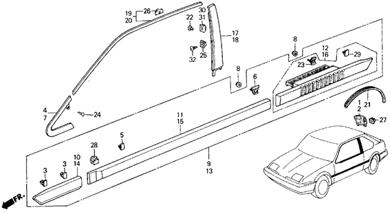 Side Protector 3DR for 1988 Acura Integra #0