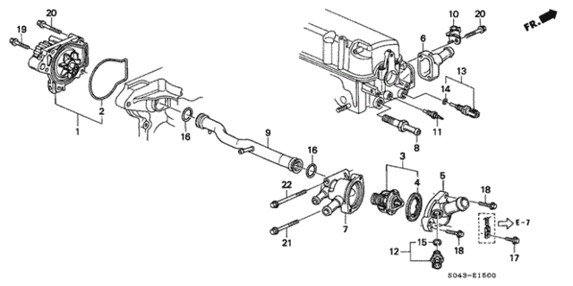 Water Pump - Thermostat for 1997 Honda Civic #0