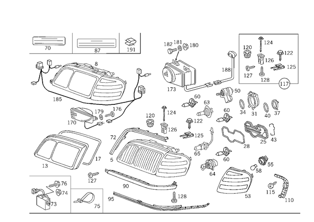 2028261143 - Electrical System: Turn Signal Lamp for Mercedes-Benz Image image