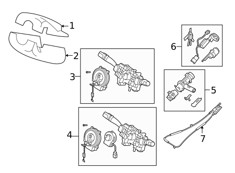 Shroud, Switches & Levers for 2005 Kia Amanti #0