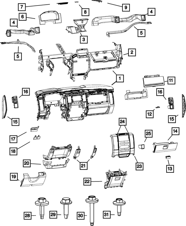1NM79XDVAA - Interior Trim: Base Panel Instrument Panel for Mopar Image