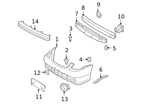 Bumper & Components - Front for 2006 Nissan Altima #0