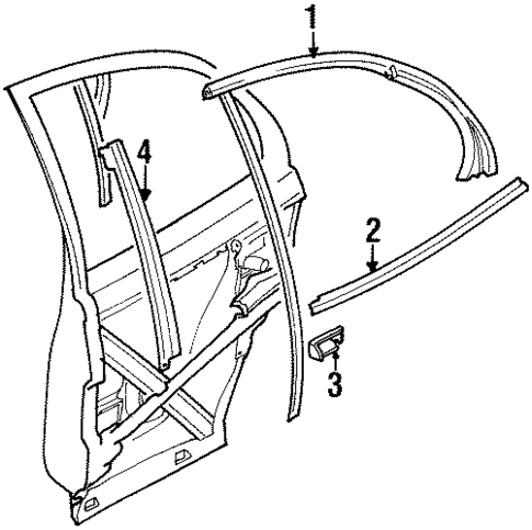 Exterior Trim - Rear Door for 1996 Saturn SL1 #0