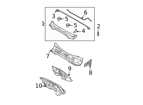 Cowl for 2024 Kia Sorento #1