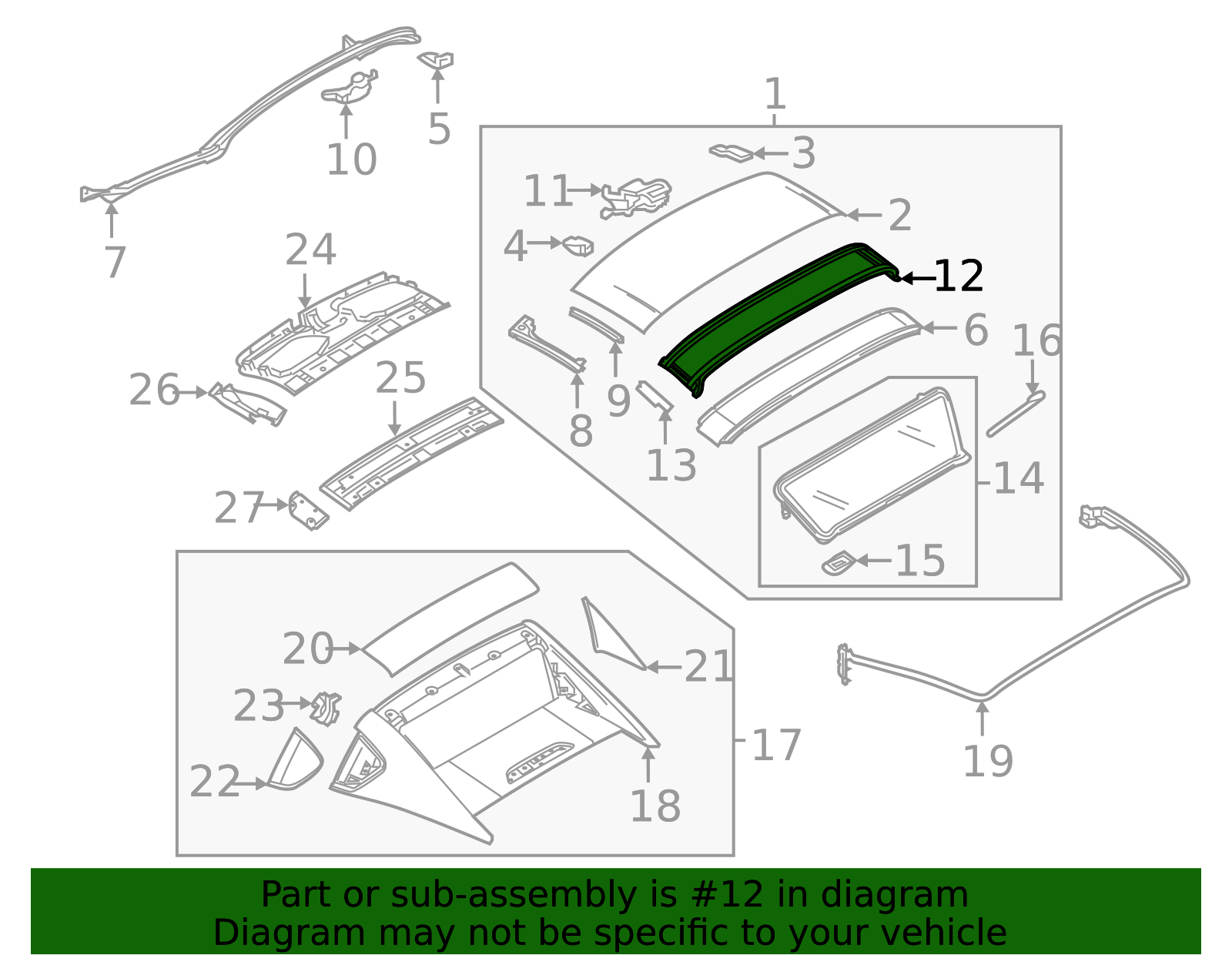 N248-R1-415E - Weatherstrip 2017-2025 Mazda MX-5 Miata | Mazda-Parts
