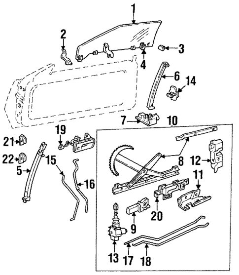 Glass - Door for 1993 Cadillac Eldorado #0
