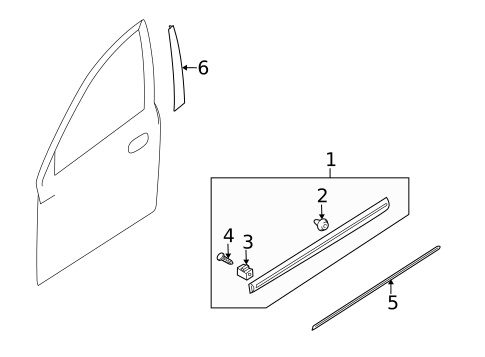 Exterior Trim - Front Door for 2005 Suzuki Verona #0