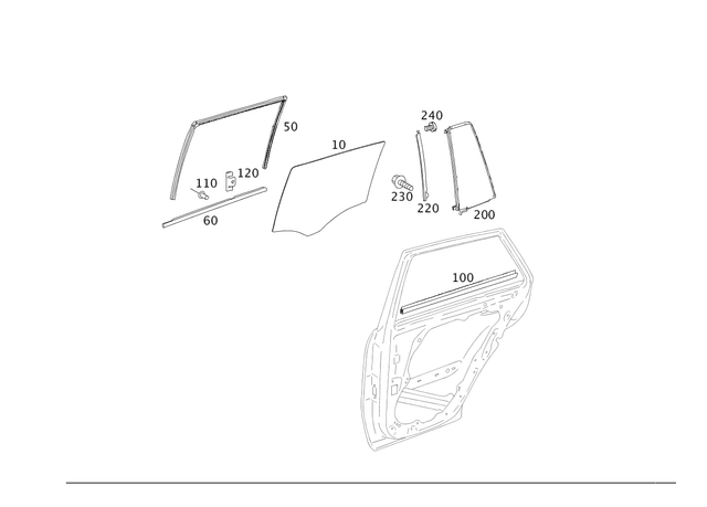 1646906980 - Exterior: Window Trim, Chrome - Middle Driver for Mercedes-Benz: GL320, GL350, GL450, GL550 Image